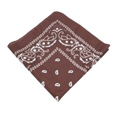 Adult COWBOY BANDANA Neckerchief Wild West Rodeo Western Printed Scarf Brown