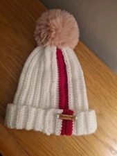 Crochet White Bobble Hat With