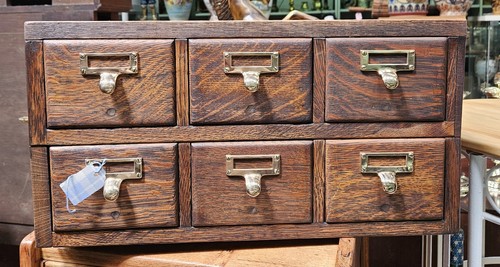 Vintage oak library - index, card