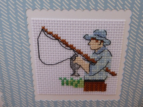 Completed cross stitch card - ,