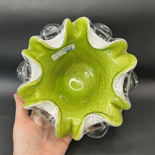 Vtg murano art glass olive - murano,