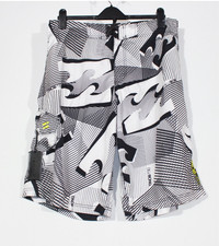 Billabong Mens Shorts 36 With Surfboard Wax Comb Black White Swimwear
