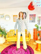 Vintage 60s William Morris For Liberty Long Sleeve Printed Tunic Shirt Psych Mod