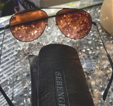 Vintage Serengeti drivers Corning 5320 V rose brown sunglasses with case 