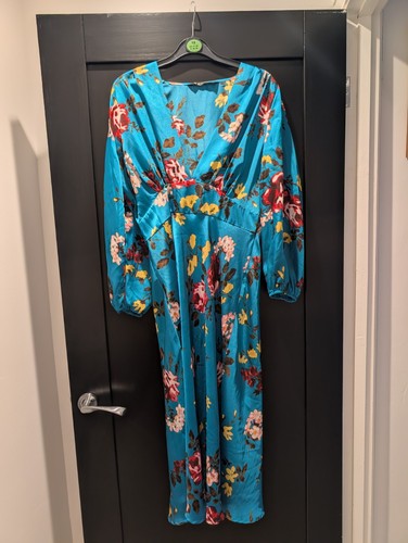 Zara floral blue dress size - zara,