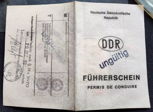 German east drivers license - east,
