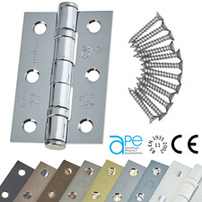 Internal Door Hinges Ball Bearing Fire Doors 3 inch 75mm Suit Pair & SCREWS