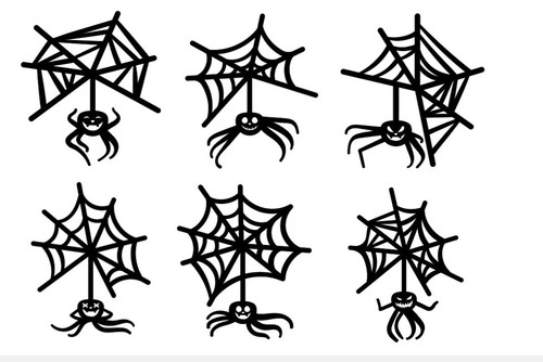 Set halloween spider web - of,