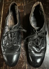 Vtg 20s 30s Black Leather Day