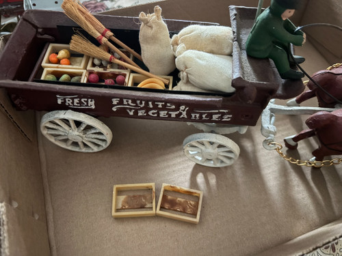 Vintage cast iron horse drawn - cast,