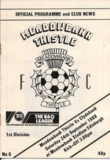 Meadowbank Thistle (Defunct) v Clydebank Scottish League 24th Sept 1988