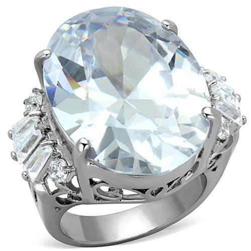 Oval silver ring cocktail - silver,