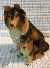 VINTAGE COLLIE & PUPPY DOG