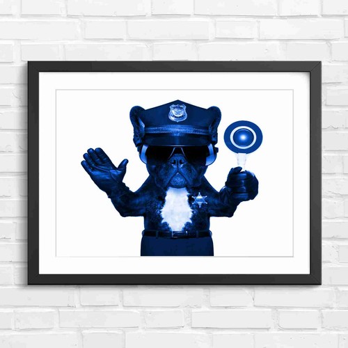 Cute police dog with badge - police,