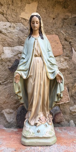 Vintage madonna statue plaster - madonna,