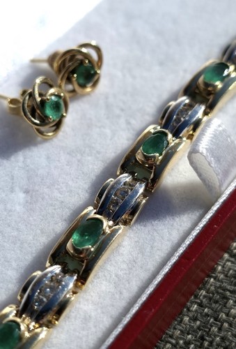 14ct 585 two tone gold - 585, emerald