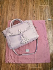 Radley Lilac Purple Pebble Leather Medium Tote With Shoulder Strap, Suede Trim