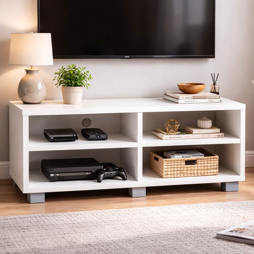 Stand tier shelves white - stand,