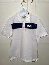 hugo boss white boys polo top