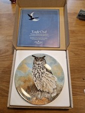 Coalport Bone China Owl Plates Set Of Eight. Limited Edition 