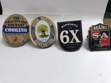 Vintage Beer Pump Clips Bundle with Holder - Grainstore, Hook Norton, Wadworth 