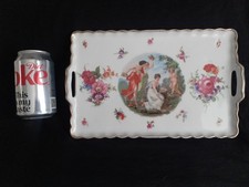 Vintage Victoria Czechoslovakia Porcelain Serving Tray 7.5 In/12in Wide