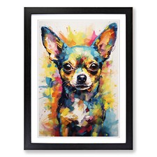 Chihuahua Action No.4 Framed Canvas Wall Art Print Poster Picture, Home Decor