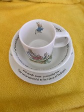 Wedgewood Vintage Peter Rabbit Plate Bowl Cup
