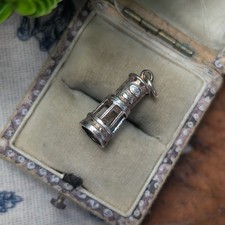 Vintage Silver Miners Lantern Charm, Pendant