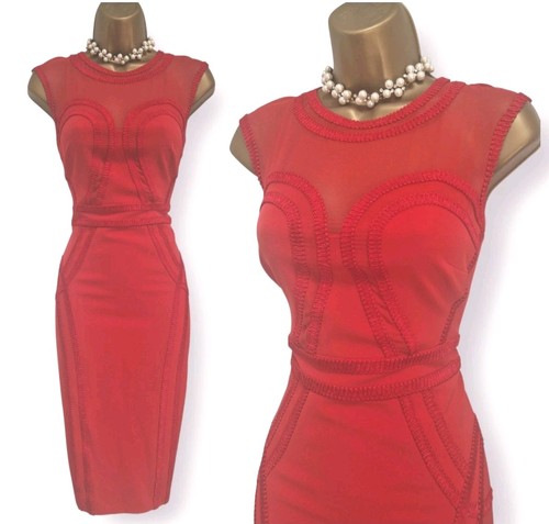 Karen millen red sheer - karen, uk