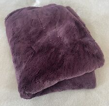 Plum Soft To Touch Plush Faux Fur Oversize Throw Bed Sofa 155x185cm Brand New