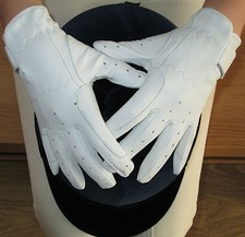 Ladies White or Cream Leather Dressage Gloves Horse Riding Small Medium Large XS