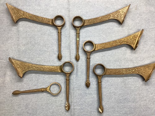 Vintage solid brass foot rail - brass,