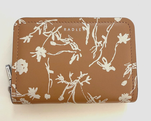 Radley floral tan leather zip - floral,