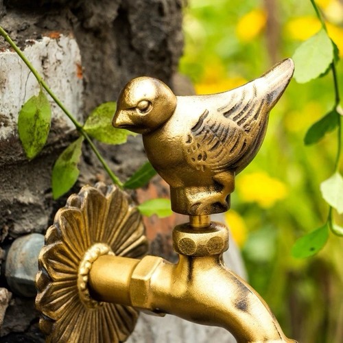 Vintage brass garden tap - vintage,