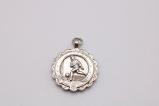 Silver football shield fob medal