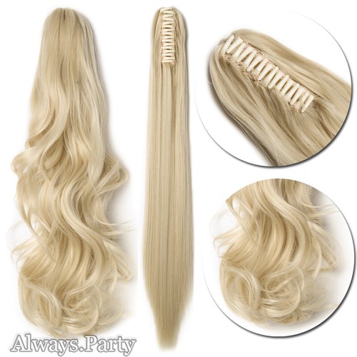 100 natural clip ponytail - clip, in