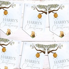 Personalised Winnie The Pooh Christening/Baptism Bunting- Banner