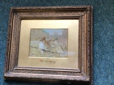 Antique Dog Prints Can’t You Talk & Left In Charge.