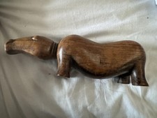 Wooden African hand carved hippopotamus ? figure 22cm in good condition