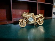 Brass Quartz Motorbike Clock