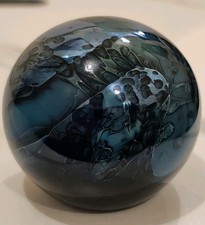 Don Richardson 1987 Iridescent Glass Paperweight Signed and Dated