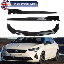 For Vauxhall Corsa D 06-14 Front Bumper Lip Spoiler+Side Skirt Splitter Gloss BT