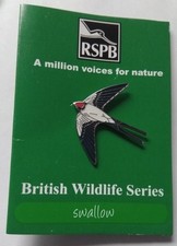 Rspb Pin Badge Of A Swallow On