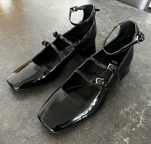 Zara black patent - patent, mary