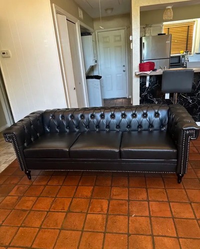 Sofa brown leather 3 - 84”,