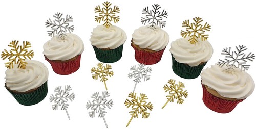 Gold silver snowflake - 12, /