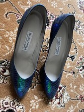 NEW - Renata Signorina Iridescent Blue / Green All Leather Shoes - UK 7 / EU 40