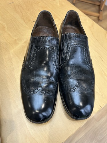 Black vintage barker loafers - vintage,