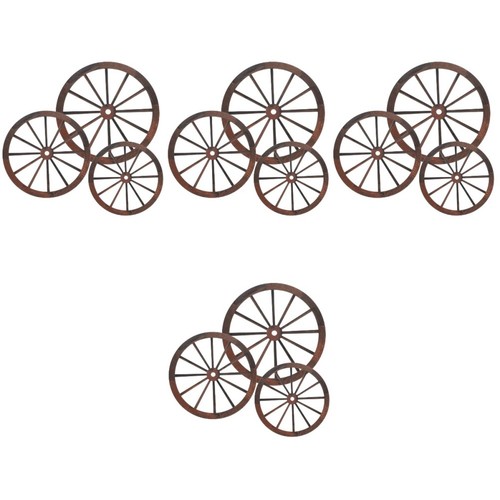 Wooden wagon wheel wall decor - wooden,